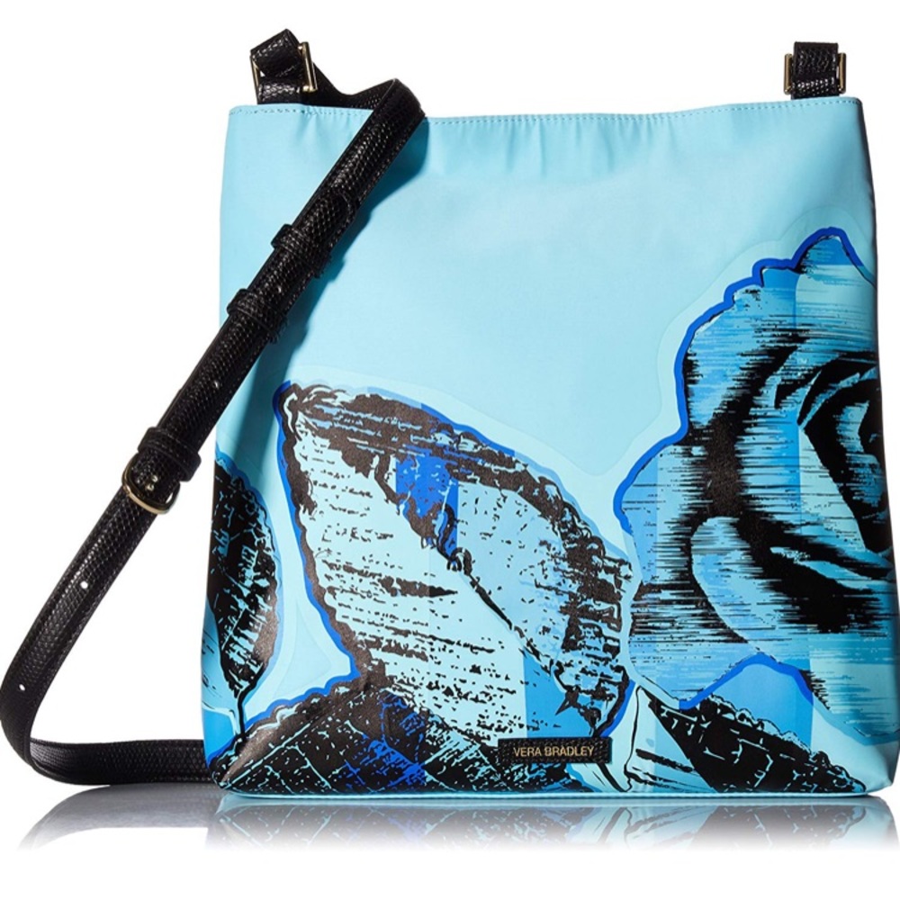 New Vera Bradley Molly Crossbody Blue Havana Rose